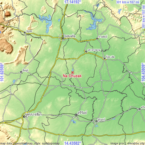 Topographic map of Na Chueak