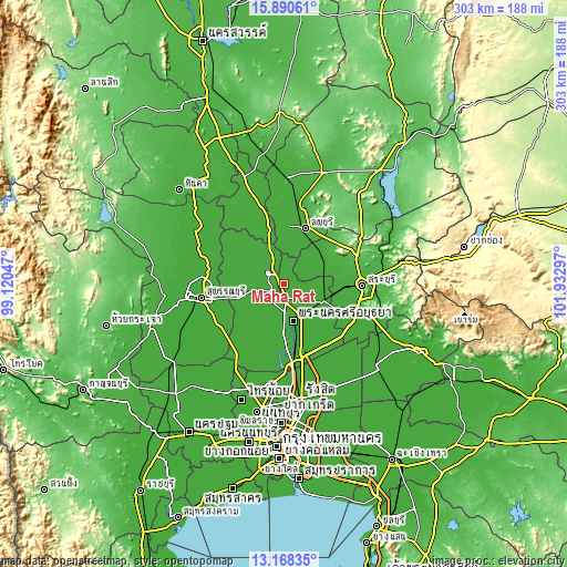 Topographic map of Maha Rat