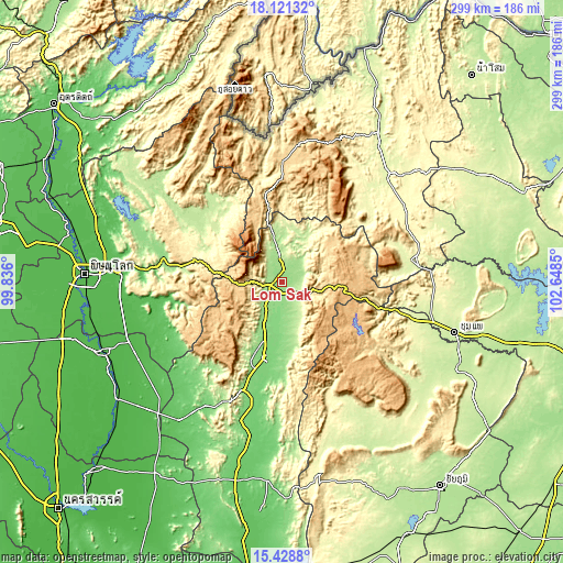 Topographic map of Lom Sak