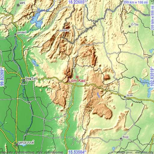 Topographic map of Lom Kao