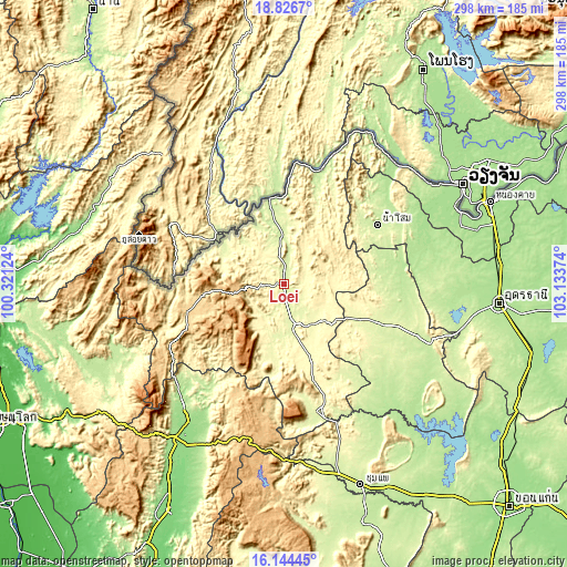 Topographic map of Loei