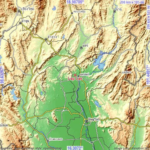 Topographic map of Lap Lae