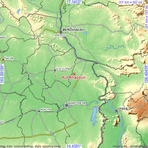 Topographic map of Kut Khaopun