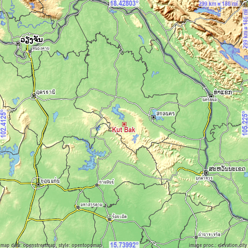 Topographic map of Kut Bak