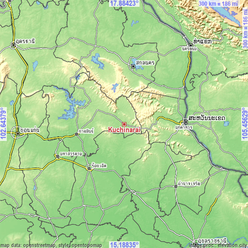 Topographic map of Kuchinarai