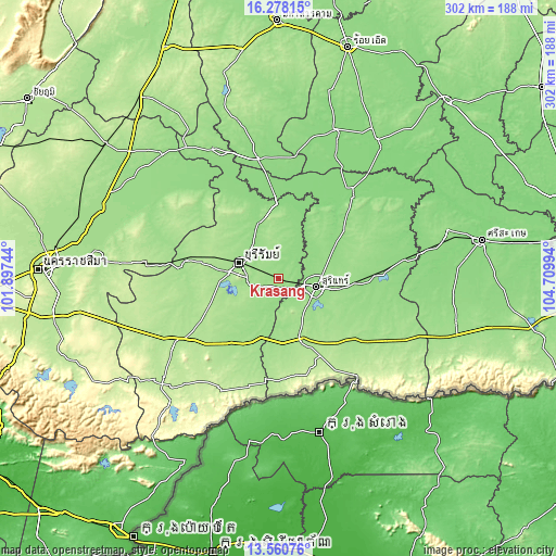 Topographic map of Krasang