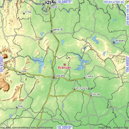 Topographic map of Kranuan