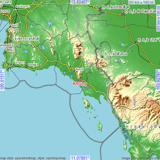 Topographic map of Khlung