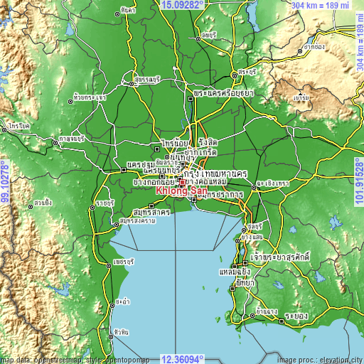 Topographic map of Khlong San