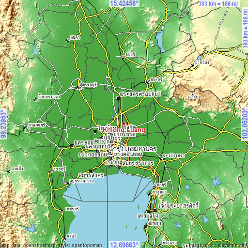 Topographic map of Khlong Luang