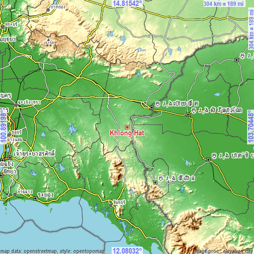 Topographic map of Khlong Hat