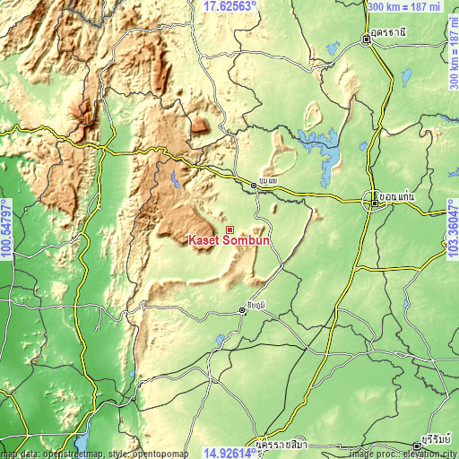 Topographic map of Kaset Sombun