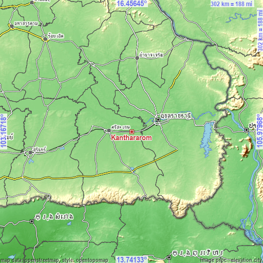 Topographic map of Kanthararom