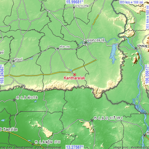 Topographic map of Kantharalak