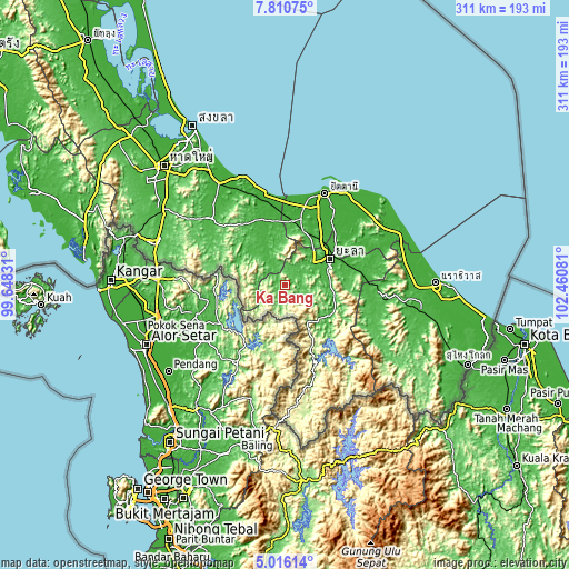 Topographic map of Ka Bang