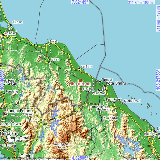 Topographic map of Cho-airong