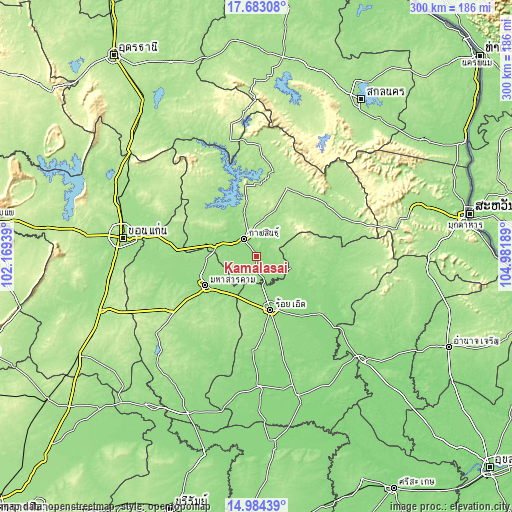 Topographic map of Kamalasai