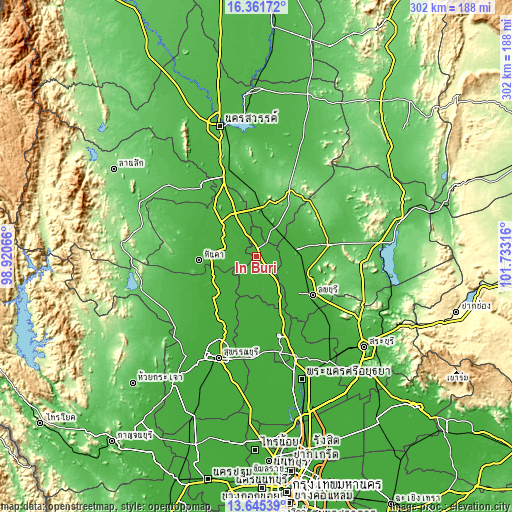 Topographic map of In Buri