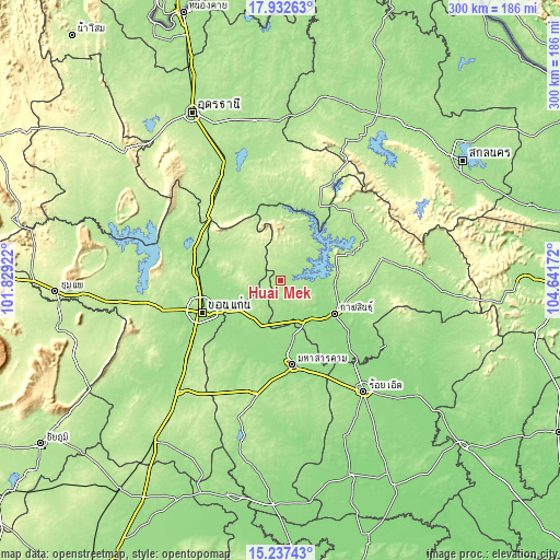 Topographic map of Huai Mek