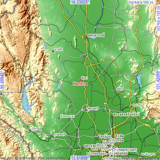 Topographic map of Hankha