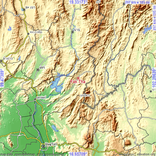 Topographic map of Fak Tha