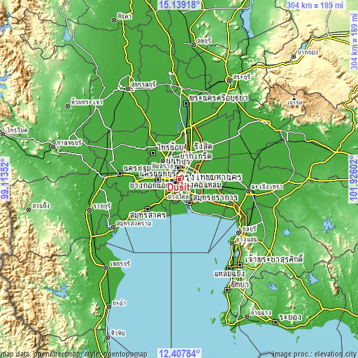 Topographic map of Dusit