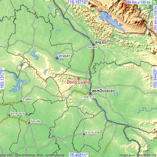 Topographic map of Dong Luang