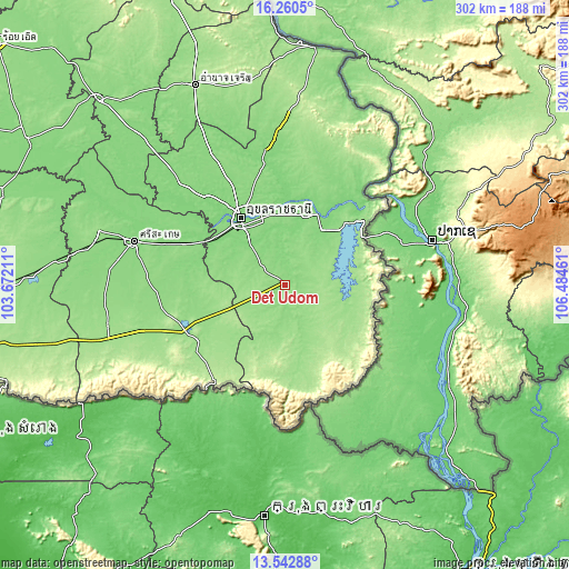 Topographic map of Det Udom
