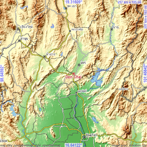 Topographic map of Den Chai