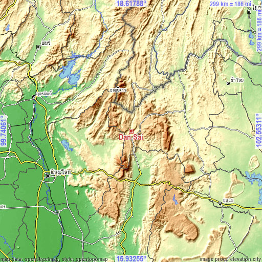 Topographic map of Dan Sai