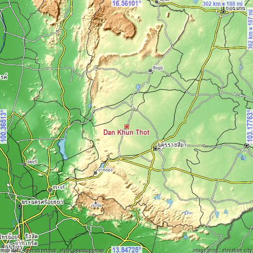 Topographic map of Dan Khun Thot