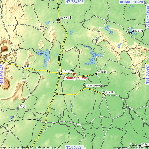 Topographic map of Chiang Yuen