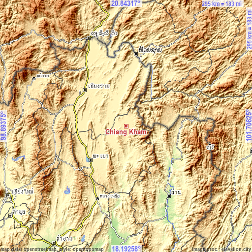 Topographic map of Chiang Kham