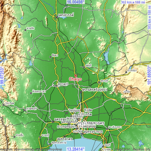 Topographic map of Chaiyo