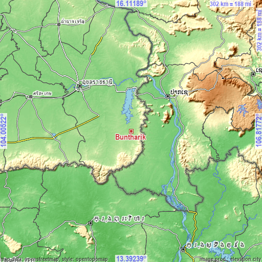 Topographic map of Buntharik