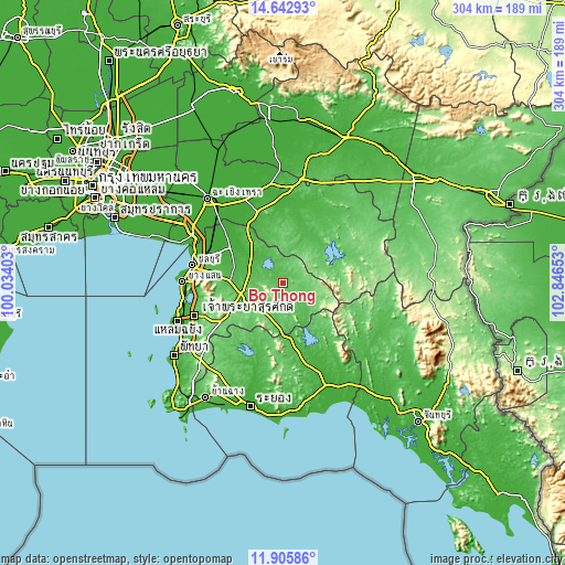 Topographic map of Bo Thong