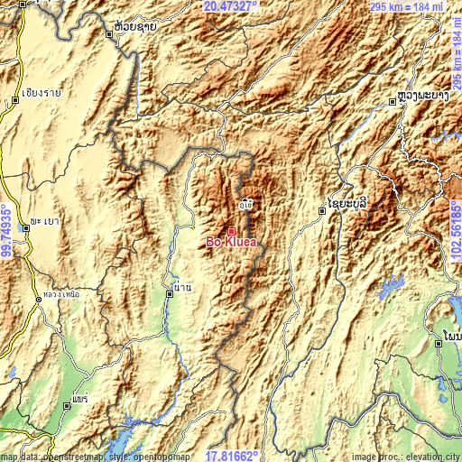 Topographic map of Bo Kluea