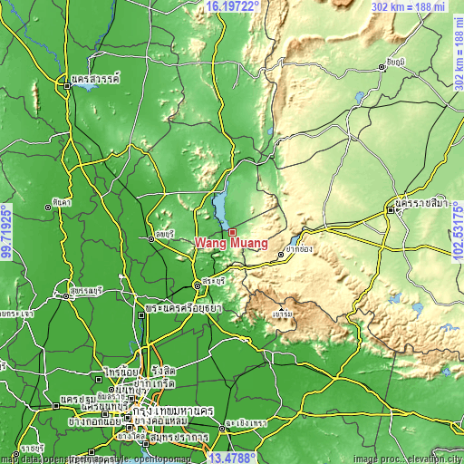 Topographic map of Wang Muang