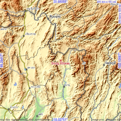 Topographic map of Song Khwae