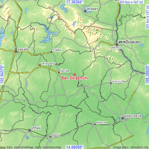 Topographic map of Ban Selaphum