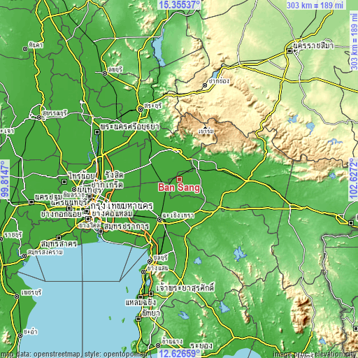 Topographic map of Ban Sang