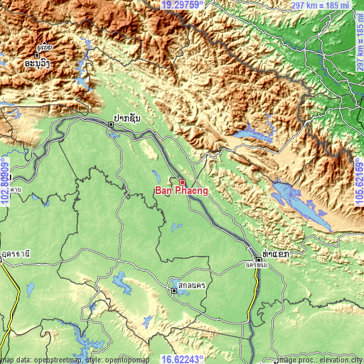 Topographic map of Ban Phaeng