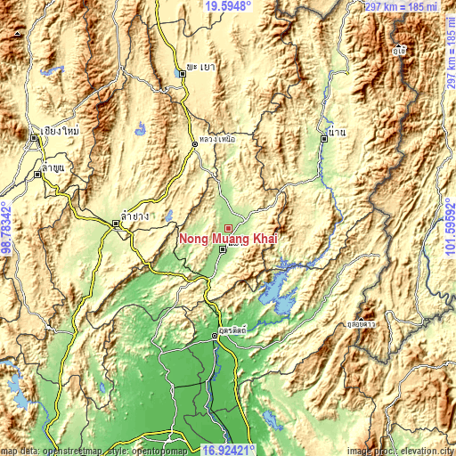 Topographic map of Nong Muang Khai