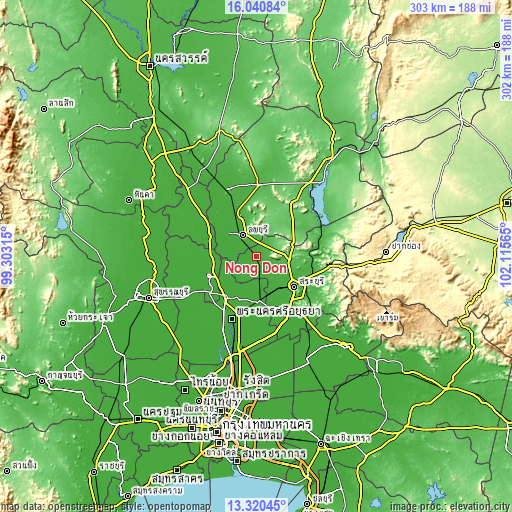 Topographic map of Nong Don