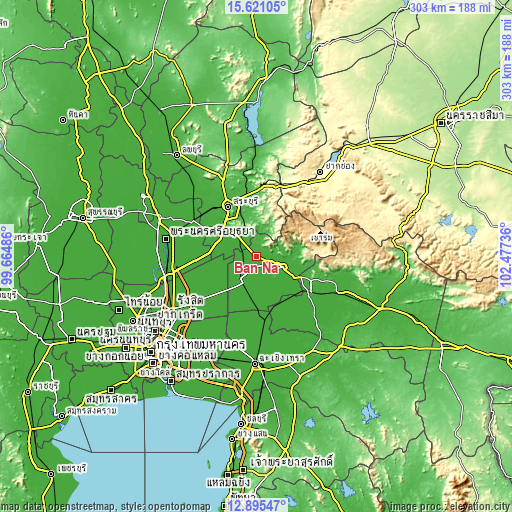 Topographic map of Ban Na