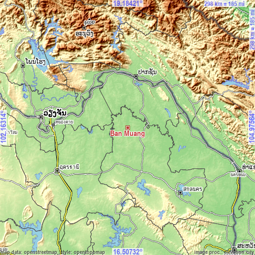 Topographic map of Ban Muang