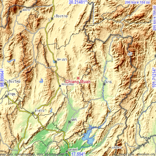 Topographic map of Chiang Muan