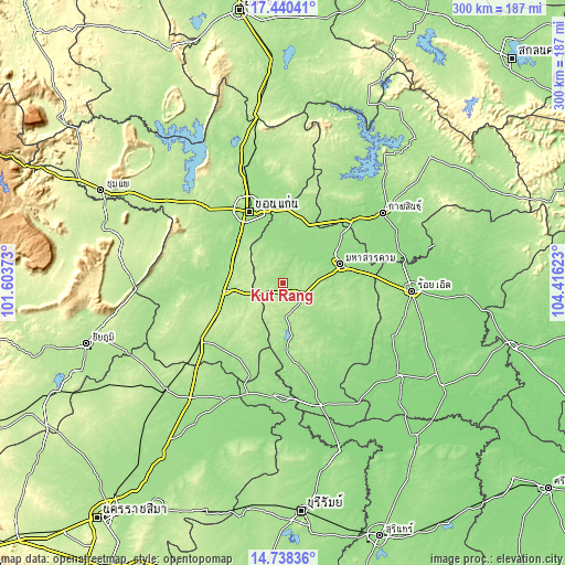 Topographic map of Kut Rang