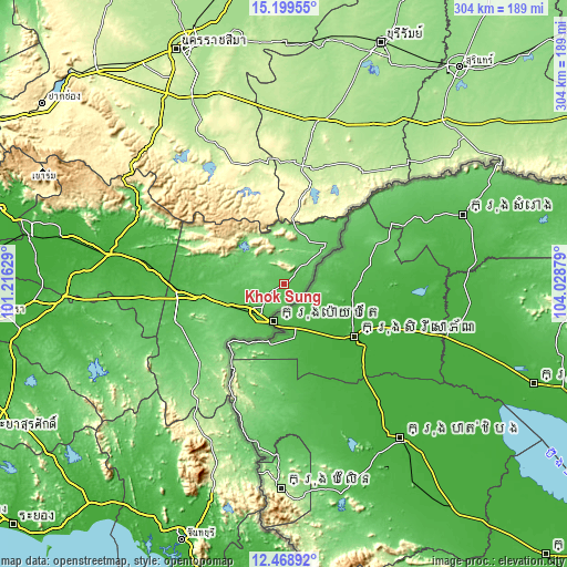 Topographic map of Khok Sung