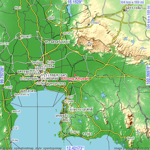 Topographic map of Khlong Khuean